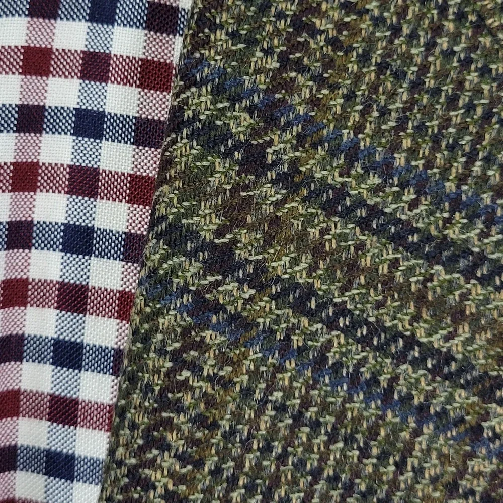 Oscar De La Renta‎ Men's Sport Coat Blazer Two Button Olive Tweed Plaid Wool 44R